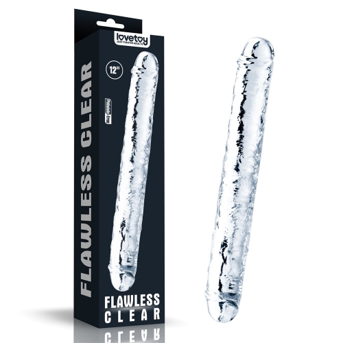 Flawless Clear Double dildo 12"